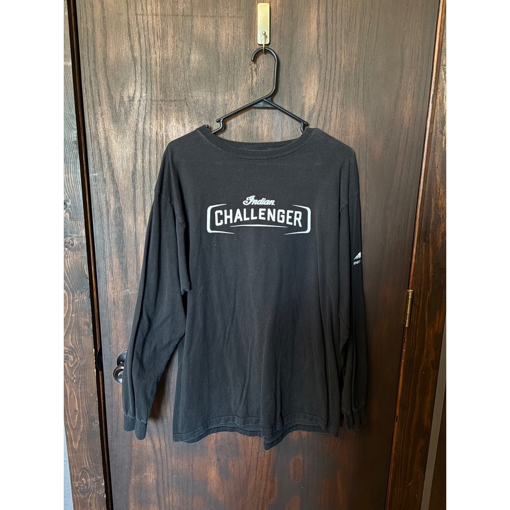 Indian Motorcycle Challenger Long Sleeve Shirt Mens Large Spirit Lake Iowa Black